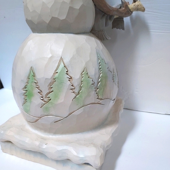 Jim Shore Rare White Woodland Snowman Large 19” Statue 4058733 Indoor Outdoor - Picture 12 of 16